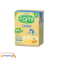 Sữa đậu nành Fami Canxi có đường hộp lốc 6x200ml - thùng 6 lốc