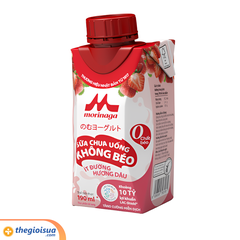 Sữa chua uống không béo ít đường hương dâu Morinaga 190ml