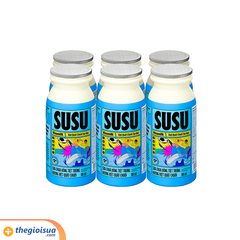 Sữa chua uống tiệt trùng hương việt quất chuối VNM Susu chai 80ml