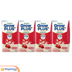 Sữa Pha Sẵn GrowPlus+ Vị Dâu sữa Hộp 110ml