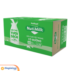 Sữa Tươi tiệt trùng NutiMilk tươi sạch có đường 220ml