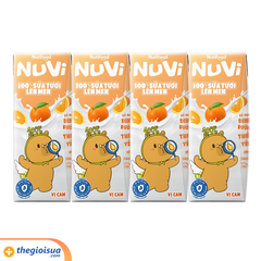 Sữa Tươi Lên Men Tiệt Trùng NUVI Vị Cam 4x170ml