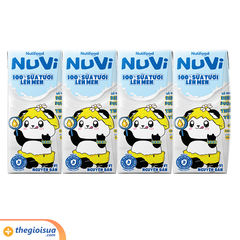 Sữa Tươi Lên Men Tiệt Trùng NUVI Vị Nguyên Bản 4x170ml