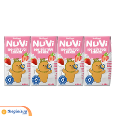Sữa Tươi Lên Men Tiệt Trùng NUVI Vị Dâu 4x100ml