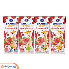 Sữa dinh dưỡng trái cây Smarta Grow hương dâu 4x180ml