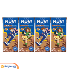 Sữa uống NuVi lúa Mạch cacao có thạch hộp 170 ml