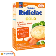 Bột ăn dặm Ridielac Gold Cá hồi bông cải xanh hộp giấy 200g