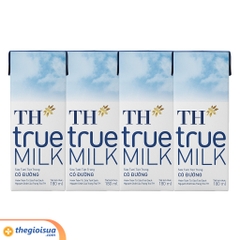 Sữa tươi tiệt trùng TH có đường lốc 4x180ml