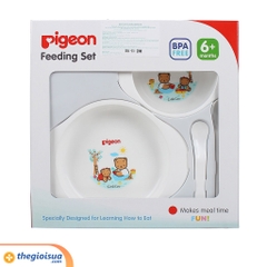 Bộ bát đĩa tập ăn Pigeon Mini