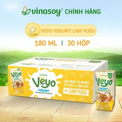 Sữa chua uống Veyo Yogurt vị cam yuzu 180ml - Lốc 3 hộp, thùng 10 lốc
