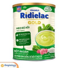 Bột ăn dặm Ridielac Gold Heo bó xôi hộp thiếc 350g