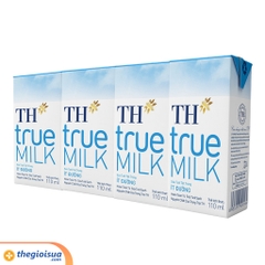 Sữa tươi tiệt trùng TH True Milk ít đường 4x110ml
