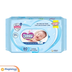 Khăn ướt Bobby 80 tờ không mùi