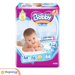 Tã dán Bobby siêu thấm size M 76 miếng