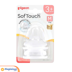 Vỉ núm ty Softouch Pigeon Size M (hộp 2c) - giá 1 cái