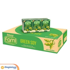 Sữa Đậu Nành Fami Green Soy rất ít đường hộp 180ml - lốc 6 hộp