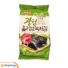 Rong biển nướng với oliu và bột trà xanh