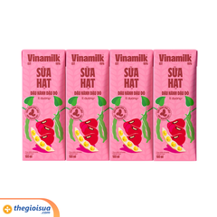 Sữa hạt đậu nành đậu đỏ Vinamilk hộp 180ml