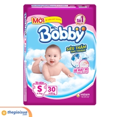 Tã dán Bobby Siêu Thấm size S 30 miếng