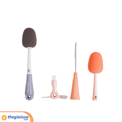 Dụng cụ vệ sinh bình sữa đa năng Hallysen - Cam
