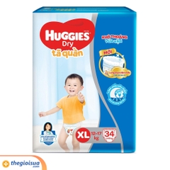 Tã quần Huggies Dry size XL 34 miếng