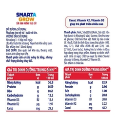 Sữa dinh dưỡng trái cây Smarta Grow hương trái cây nhiệt đới 4x110ml