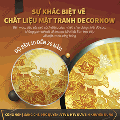 Tranh Trúc Chỉ In, Đèn Hào Quang Hoa Sen DECORNOW DCN-TC8