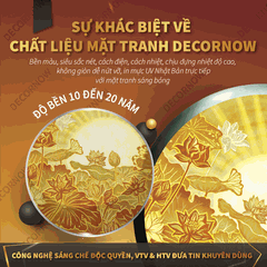 Tranh Trúc Chỉ In, Đèn Hào Quang Chữ Thư Pháp DECORNOW DCN-TC3