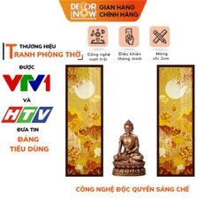 Tranh Trúc Chỉ Bộ Đối In Hoa Sen DECORNOW DCN-TC158