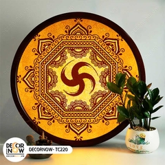 Tranh Trúc Chỉ In, Đèn Hào Quang Om Mani Padme Hum DECORNOW DCN-TC226