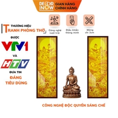Tranh Trúc Chỉ Bộ Đối In Hoa Sen DECORNOW DCN-TC176
