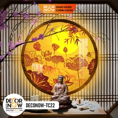 Tranh Trúc Chỉ In, Đèn Hào Quang Hoa Sen DECORNOW DCN-TC22