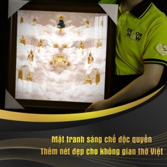Tranh Hoằng Pháp Vuông Tầng Mây Trời Cung Trời Đao Lợi DecorNow HD38