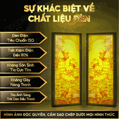 Bộ Đôi Tranh Trúc Chỉ In Dọc Mẫu Hoa Mai DECORNOW DCN-TC165