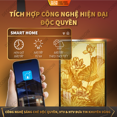Tranh Trúc Chỉ Đứng In Hoa Sen DECORNOW DCN-TC272