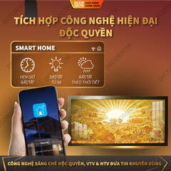 Tranh Trúc Chỉ Ngang In Hoa Sen + Chim Hạt DECORNOW DCN-TC102