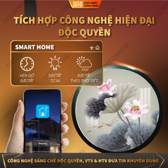 Tranh Trúc Chỉ In, Đèn Hào Quang Hoạ Tiết Màu DECORNOW DCN-TC409