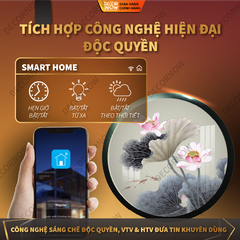 Tranh Trúc Chỉ In, Đèn Hào Quang Hoạ Tiết Màu DECORNOW DCN-TC415