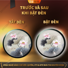 Tranh Trúc Chỉ In, Đèn Hào Quang Hoạ Tiết Màu DECORNOW DCN-TC389