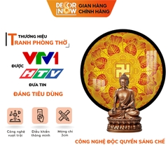 Tranh Trúc Chỉ In, Đèn Hào Quang Chữ Vạn DECORNOW DCN-TC29