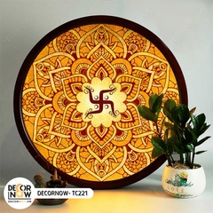 Tranh Trúc Chỉ In, Đèn Hào Quang Om Mani Padme Hum DECORNOW DCN-TC226