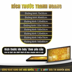 Tranh Hoằng Pháp Ngang Hoa Sen Mặt Trời DecorNow TC90