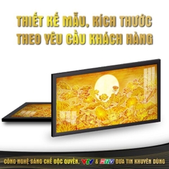 Tranh Hoằng Pháp Ngang Hoa Sen Mặt Trời Và Mây DecorNow TC111