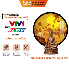 Tranh Trúc Chỉ In, Đèn Hào Quang Hoa Sen DECORNOW DCN-TC22