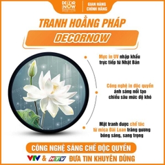Tranh Hoằng Pháp Tròn Hoa Sen Trắng Tinh Khôi DecorNow HD847