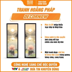 Tranh Hoằng Pháp Đối Hồ Sen Hồng DecorNow HD849