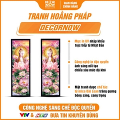 Tranh Hoằng Pháp Đối Phật A Di Đà Và Hoa Sen Hồng DecorNow HD872