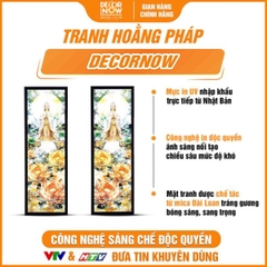 Tranh Hoằng Pháp Đối Phật Bà Quan Âm Hoa Sen Vàng DecorNow HD907