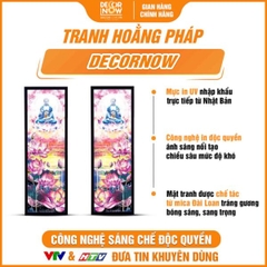 Tranh Hoằng Pháp Đối Phật Dược Sư Hoa Sen Hồng DecorNow HD903