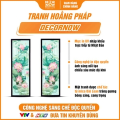 Tranh Hoằng Pháp Đối Sen Hồng Mềm Mại DecorNow HD862